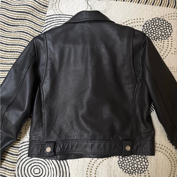 Ganni Black Biker Jacket with Silver Accents - Picture 4 of 4